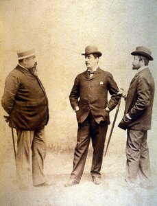 Giacomo Puccini with His Librettists, Giuseppe Giacosa and Luigi Ilica by Unknown